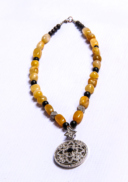 Yellow Aventurine Leo Re’u Gemstone Necklace