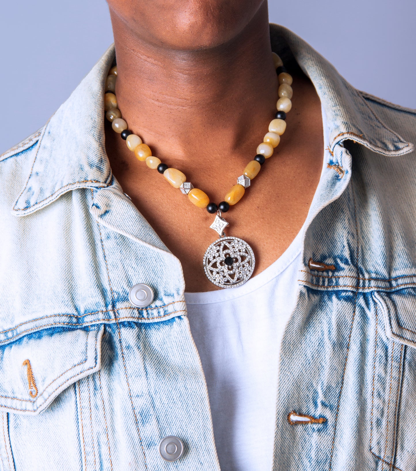 Yellow Aventurine Leo Re’u Gemstone Necklace