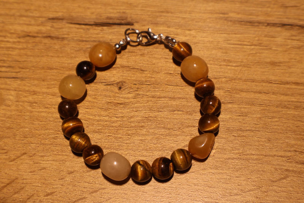 FIONA Yellow Aventurine Brown Tiger's Eye Gemstone Bracelet