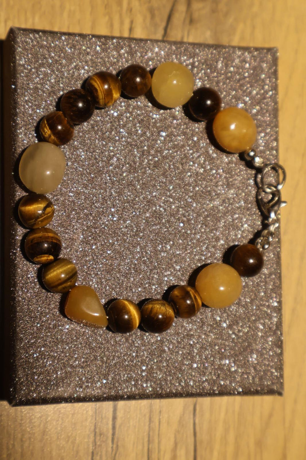 FIONA Yellow Aventurine Brown Tiger's Eye Gemstone Bracelet