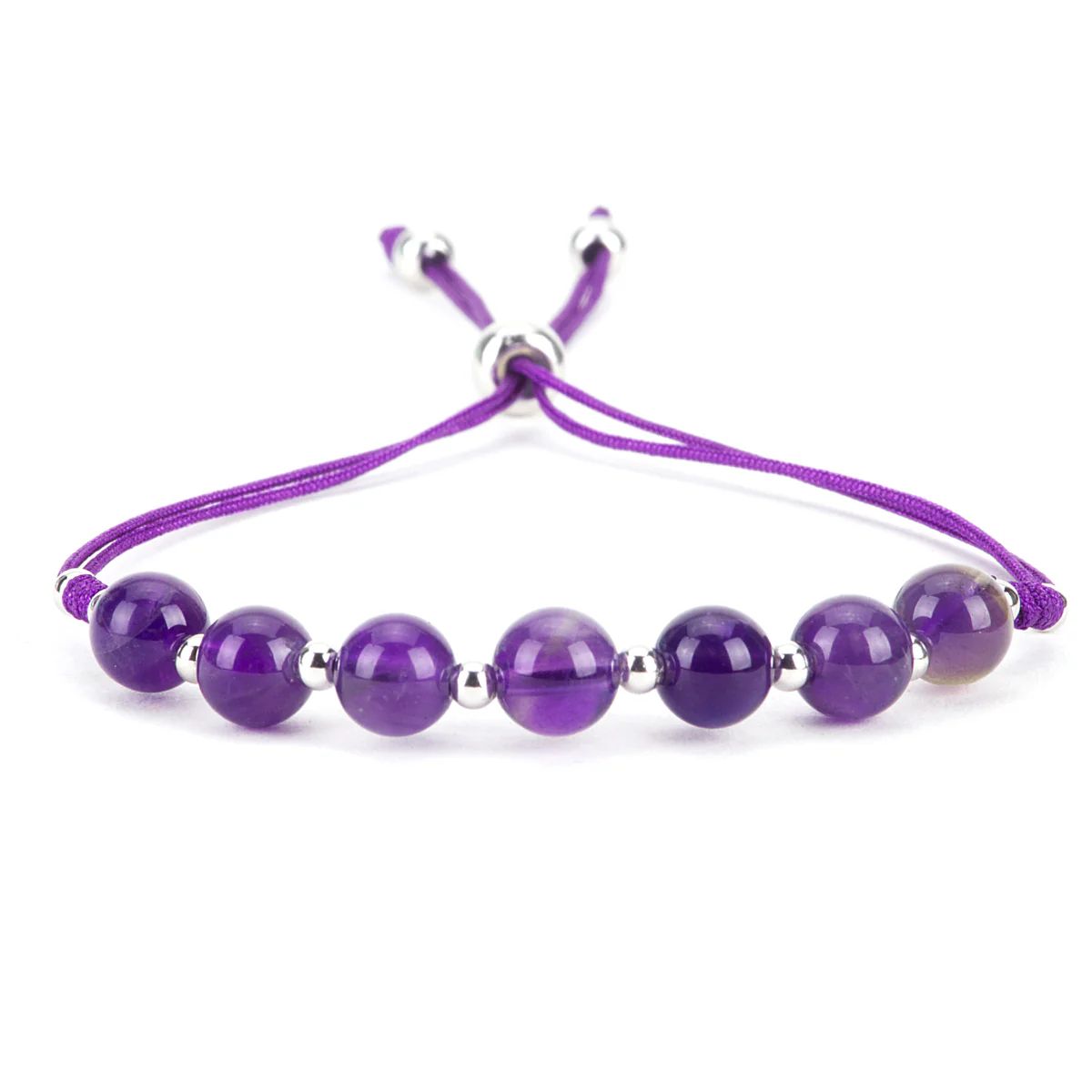 Amethyst Nylon Coded Gemtone Bracelet